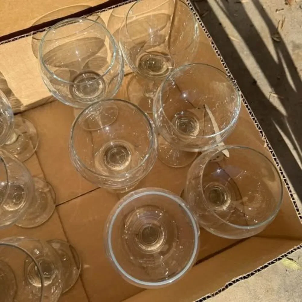 Vintage Crate & Barrel Inga Wine Glasses - Hand Blown, Discontinued, Set of 6